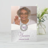 第90誕生日フォト招待状-プライベートforエリー 招待状 (スタンド正面)