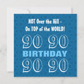 第90誕生日フモダンーズオブブルーおもしろいD90B 招待状 (裏面)
