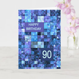 第90誕生日ブルースクウェア カード