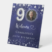 第90誕生日ブルー・シルバー・スターズ写真歓迎 台座サイン (正面)