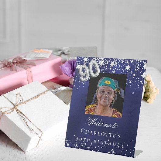 第90誕生日ブルー・シルバー・スターズ写真歓迎 台座サイン