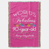第90誕生日モストファヴルーゲカラフルムピンク スローブランケット (正面縦)