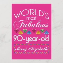 第90誕生日モストファヴルーゲカラフルムピンク 招待状