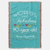 第90誕生日モストファヴルージュカラフルムターコイズ スローブランケット (正面縦)