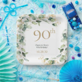 第90誕生日ユーカリ ペーパープレート (パーティー)