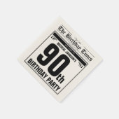第90誕生日古新聞ヴィンテージカスタムパーティー スタンダードカクテルナプキン (角)