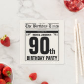 第90誕生日古新聞ヴィンテージカスタムパーティー スタンダードカクテルナプキン (インサイチュ)