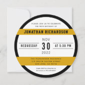 第90誕生日応援とビールから90年モダン 招待状 (正面)