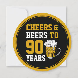 第90誕生日応援とビールから90年モダン 招待状