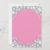 第90誕生日招待状ピンクアンドシルバーダイヤモンド 招待状 (裏面)