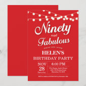 第90誕生日招待状レッドファバウス 招待状 (正面/裏面)