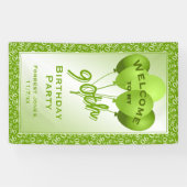 第90誕生日数パターンを-緑か白歓迎して下さい 横断幕 (横)