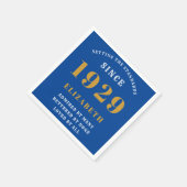 第90誕生日標準生まれ1929青金ゴールド スタンダードカクテルナプキン (角)
