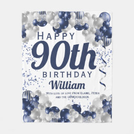 第90誕生日海軍気球 フリースブランケット