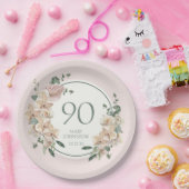 第90誕生日熱帯フローラ ペーパープレート (パーティー)