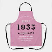 第90誕生日生まれ1935ピンクブラックレディ エプロン (正面)