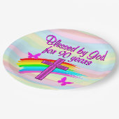 第90誕生日祈りの言葉紙プレート ペーパープレート (アングル)