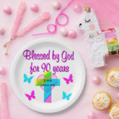 第90誕生日祈りの言葉 ペーパープレート (パーティー)