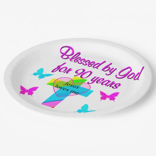 第90誕生日祈りの言葉 ペーパープレート (アングル)