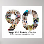 第90誕生日第90回写真コラージュ記念日 ポスター (正面)