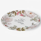 第90誕生日12エレガント月フローラ ペーパープレート (アングル)