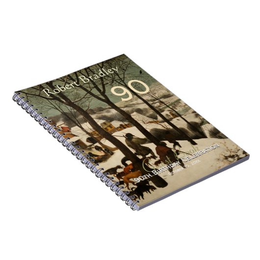 第90誕生祝いのカスタマイズ可能な来客名簿 ノートブック (右側)