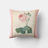第90誕生祝いのヴィンテージのばら色の枕 クッション (裏面)
