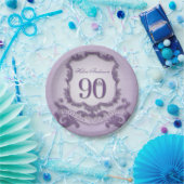 第90誕生祝いのヴィンテージフレーム ペーパープレート (パーティー)