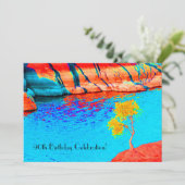 第90誕生祝い黄色い木カラフル、 招待状 (スタンド正面)