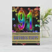 第91回バースデーパーティー招待(バブル付き) 招待状 (スタンド正面)