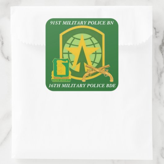 第91憲兵のBN.第16 MPのBDEのステッカー スクエアシール (バッグ)