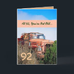 第92おもしろい誕生日-ヴィンテージオレンジトラック カード<br><div class="desc">このカードはヴィンテージトラックをフィールドに入れて、非常に特殊な男にハッピーバースデーを願うおもしろい手段だ。 すべての文字はカスタマイズ可能です。おもしろいと1種類のカードを使用できます。 他の誕生日カードを表示するには、目的の年を入力し、Zazleの検索ボックスに次のように入力するか、切り取って貼り付けます。 ジャクリナの誕生日</div>