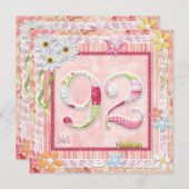 第92回バースデーパーティースクラップブック作りスタイル 招待状 (正面/裏面)