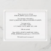 第92回バースデーパーティー – アールデコの外観:「92」 +名前 箔招待状 (裏面)