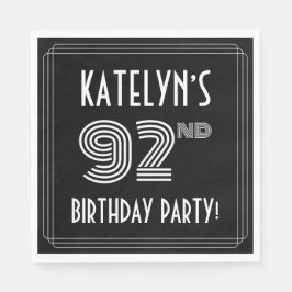 第92回バースデーパーティー：アールデコスタイル+名前をカスタムする スタンダードランチョンナプキン