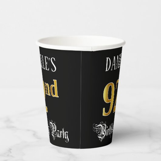 第92回バースデーパーティー – ファンシースクリプト、フェイク金ゴールドルック 紙コップ (右)