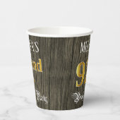 第92回バースデーパーティー – フェイク金ゴールド&ウッドフェイク・ルックス 紙コップ (左)