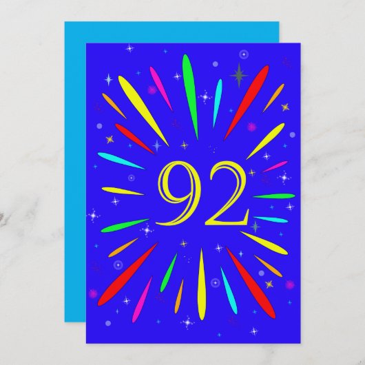 第92回誕生日パーティーの招待状の爆発 招待状 (正面/裏面)