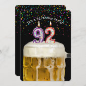 第92誕生日キャンドルパーティの招待状 招待状 (正面/裏面)