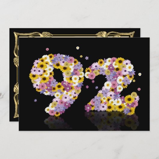 第92開花した手紙を持つ誕生会、 招待状 (正面/裏面)