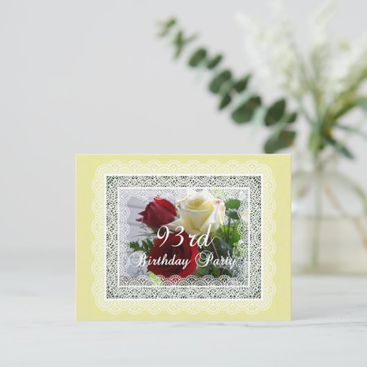 第93お祝い赤い誕生会か黄色バラ 招待状 (スタンド正面)