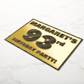 第93回バースデーパーティはっきりした— Wood Grainフェイク文字 箔招待状 (回転した状態)