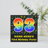 第93回バースデーパーティー:おもしろいミュージックシンボル, Rainbow 93 招待状 (スタンド正面)