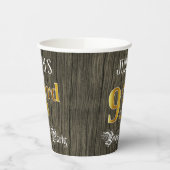 第93回バースデーパーティー – フェイク金ゴールド&ウッドフェイク・ルックス 紙コップ (左)