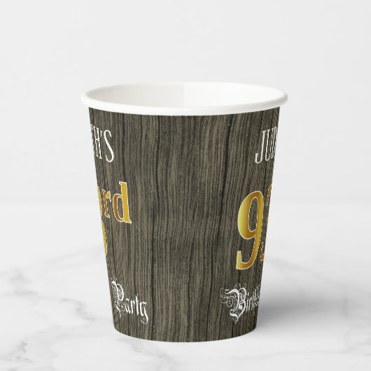 第93回バースデーパーティー – フェイク金ゴールド&ウッドフェイク・ルックス 紙コップ (左)