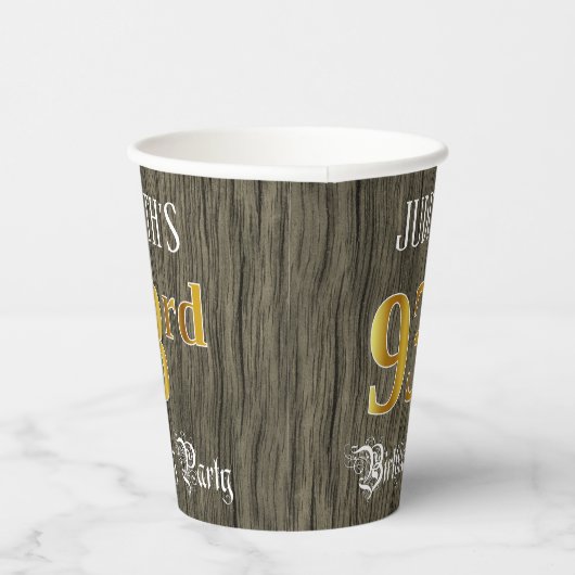 第93回バースデーパーティー – フェイク金ゴールド&ウッドフェイク・ルックス 紙コップ (右)