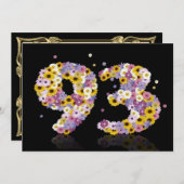 第93回バースデーパーティー、花の文字 招待状 (正面/裏面)