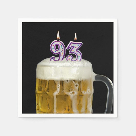 第93誕生日ビールオンブラック スタンダードカクテルナプキン (正面)