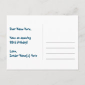 第93誕生日:おもしろいハートパターン,レインボー93 ポストカード (裏面)