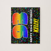 第93誕生日—おもしろい、カラフルミュージックシンボル、93」 ジグソーパズル (縦)